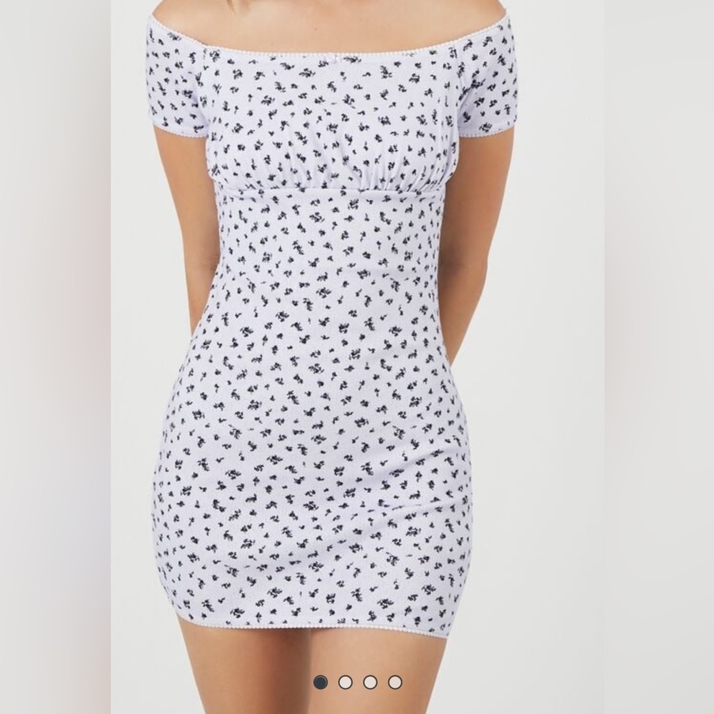 Floral off the shoulder mini dress